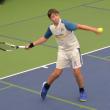 Avery Fowlie, playing first doubles, gets a good luck for a return. KEVIN BURNHAM/Boothbay Register