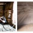Before basement with moisture issues affecting air quality and comfort in the home