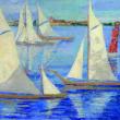 Jean de Botton (French, 1898-1978), Elements marins, oil on panel, 13 3/8" x 21 5/8". Courtesy of Wiscasset Bay Gallery