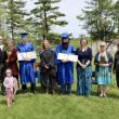 Friends and family join Boothbay-Wiscasset Regional Adult Education graduates, Larsson Lugg, of Palermo, left, and David Shaw, of Westport Island as they celebrated their graduation on May 23, at Wiscasset Middle High School. Courtesy photo