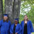 Nevaeh Morin, left, Camla Dunbar, and Allyson Warren celebrated their graduation from Boothbay-Wiscasset Regional Adult Education at Barrett Park on June 6. Anina Halter, not pictured, also graduated. Courtesy photo
