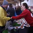 Serving a lobster bite. STEVE EDWARDS/Boothbay Register