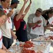 Irene Hardesty signals the judges. LISA KRISTOFF/Boothbay Register