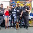 Kevin Douglass, Leah Douglass and team celebrate the Shipbuilder 100 victory. Jasen Dickey Photography