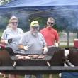 Grillmaster Martin Page with Lisa Walby and Ben Rankins. LISA KRISTOFF/Boothbay Register