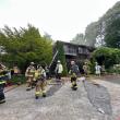 Firefighters at the scene of the fire at 7 Farnham Point Road, East Boothbay, June 30. Mark Sullivan photo