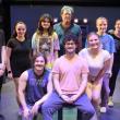 Under the guidance of Niall Lessard, nine cast members form the moving parts of "The Machine" in Heartwood Theater's "The Machine Stops" running July 17-25. Front, left: Roosevelt Bishop, Niall Lessard, Sophia Mansfield; back from left: Tristan Lambert, Rebecca Tomasello, Addison McCafferty, Tim Cunningham, Jay Long, Katelyn Prior, Natalie Friel. Courtesy of Heartwood