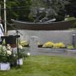 White and Green Hope Founder Liz Michaud opens ceremonies July 21st in Boothbay Harbor for Maine's first state Commercial Fishing Remembrance Day.  ISABELLE CURTIS/Boothbay Register