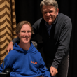 Tanner Grover (left) and surprise guest John Michael Higgins at last year's showing of "Best in Show." Courtesy of Tanner Grover