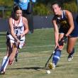 Zuri Smith and Lisbon's Makenna Schmoli look to track down the ball during the first half of their game at Perkins Field Sept. 23. Smith scored Boothbay's lone goal in the 2-1 loss to Lisbon. KEVIN BURNHAM/Boothbay Register