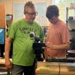 Sheppard and Hyson adjust the camera's white balance in preparation. ISABELLE CURTIS/Boothbay Register