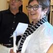 Gallery co-owner Kathleen Jones offered the event's opening remarks. LISA KRISTOFF/Boothbay Register