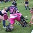 Winthrop goalie Cyara Harriman stops a Boothbay scoring attempt in the fourth quarter. KEVIN BURNHAM/Boothbay Register