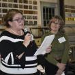 BHRCC Executive Director Lisa Walby delivering a tearful farewell to longtime Chamber board member Julie Roberts. LISA KRISTOFF/Boothbay Register