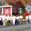 BRES eighth graders and teachers walk toward the downtown and the Whale Park. KEVIN BURNHAM/Boothbay Register