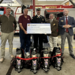 Pictured from left are Dan Bryer, Boothbay Town Manager, Ken Desmond, president, Maine State Federation of Firefighters, Boothbay Fire Chief Tim Pinkham, Chuck Mahaleris from Senator Collins' office and Scott Wilkinson from Senator King's office. Courtesy of Mark Sullivan