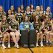 The 2026 Boothbay Region High School field hockey team. Pictured from left are, front row: Mabel Kaler, Lily-Ann Cowing, Abigail Locke-Smith, Moriah Smith, Izabella Locke-Smith; middle row: Olivia Hardwick, Olivia Carlson, Isabelle Andreasen, Sophia Gatner, Arabella Hodgdon, Emma Doucette; back row: Zuri Smith, Blythe Miller, Meabh Hennessy and Jacqueline Branch. ISABELLE CURTIS/Boothbay Register