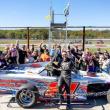 Kyle Hewins & team celebrate their championship in the Sport Modifieds. Jasen Dickey photo