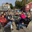 Enjoying the food and conversations at the party. Courtesy photo