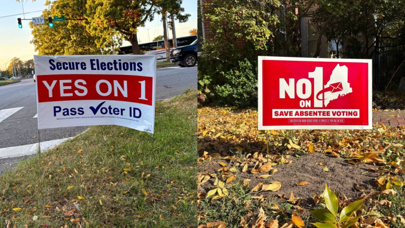 yard signs for both sides of the issue addressed in question 1.