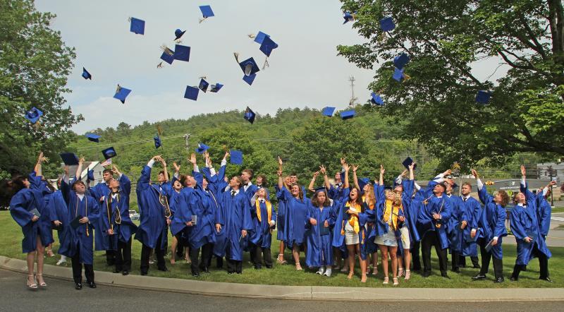 The cap tossing. STEVE EDWARDS/Boothbay Register