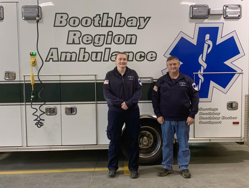 EMS Chief Kristen Roberts and BRAS Board President Robbie Ham look to the future as Boothbay Region Ambulance Service celebrates 50 years serving the local community. ISABELLE CURTIS/Boothbay Register