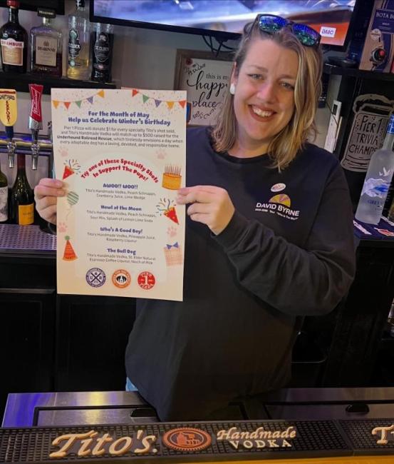 In partnership with Tito's Vodka, Pier 1 Pizza is raising money for bartender Winter Page's annual fundraiser. Courtesy of Winter Page.