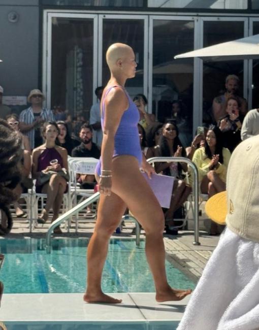 Isabel Wise O’Gara walking at New York Swim Week for Post Swim and The Chemo Club. Courtesy photo