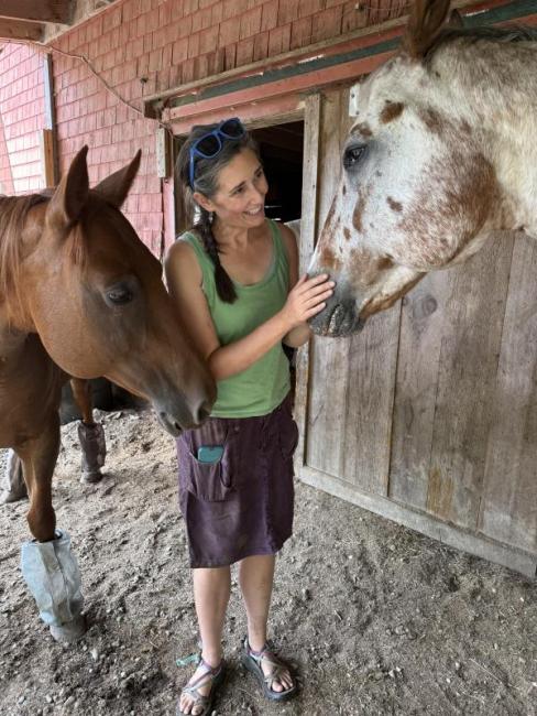 Amanda, with Fiona and Flash, residents at Darrowby. Courtesy photo