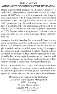 Maine Waste Discharge License Application