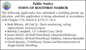 Town of Boothbay Harbor Building Permits 5-8-25