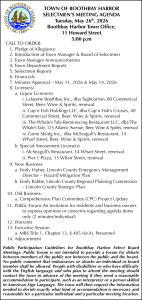SELECTMEN’S MEETING AGENDA 5-26-26