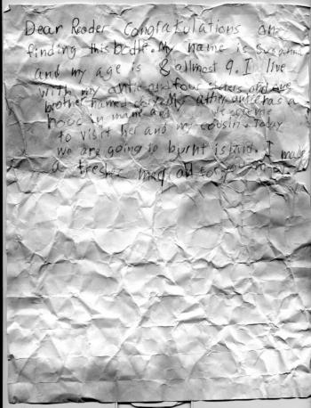 Susanna's message in a bottle