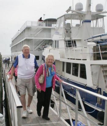 This South Carolina couple enjoyed their second visit to coastal Maine aboard the "Independence" on September 6. LISA KRISTOFF/Boothbay Register