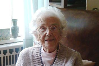 Florence Haggett in her living room. KATRINA CLARK/Boothbay Register