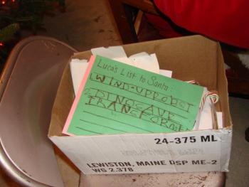 Some children brought a list for Santa. LISA KRSITOFF/Boothbay Register Some children brought a list for Santa. LISA KRSITOFF/Boothbay Register