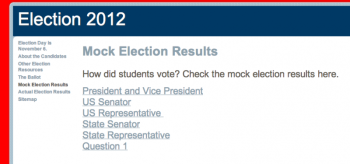 Students voted online via Barbara Greenstone's website, which also features candidate information and election resources.