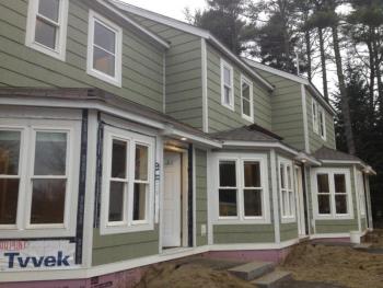 Each of the three buildings on what was called the "family side" when the property was known as Harbor Pines and West Harbor Pines, will be spruced up with green, linen or blue siding. LISA KRISTOFF/Boothbay Register