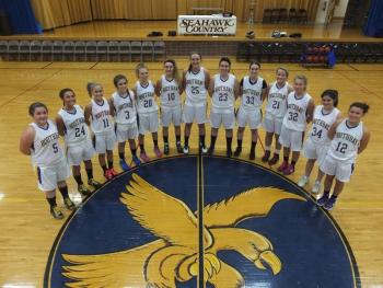 The 2012-2013 Lady Seahawks basketball team, from left, Meghan Oakes, Brooke Alley, Sara Durgan, Ashley Reed, Hannah Morley, Sarah Caron, Alex Clarke, Allison Crocker, Hannah Brewer, Nicole Rice, Morgan Crocker, Genevieve Taylor, Abby McLellan. Missing is Avae Traina. RYAN LEIGHTON/Boothbay Register The 2012-2013 Lady Seahawks basketball team, from left, Meghan Oakes, Brooke Alley, Sara Durgan, Ashley Reed, Hannah Morley, Sarah Caron, Alex Clarke, Allison Crocker, Hannah Brewer, Nicole Rice, Morgan Crocker, Genevieve Taylor, Abby McLellan. Missing is Avae Traina. RYAN LEIGHTON/Boothbay Register