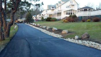 The final repaving work being completed at Spruce Point Inn. courtesy of Angelo DiGiulian