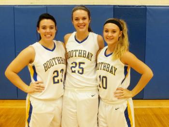 Allison Crocker, Alex Clarke, and Sarah Caron make up Boothbay's core leadership. RYAN LEIGHTON/Boothbay Register Allison Crocker, Alex Clarke, and Sarah Caron make up Boothbay's core leadership. RYAN LEIGHTON/Boothbay Register