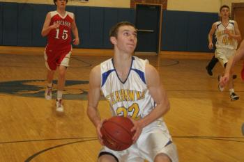 Anthony DiMauro, senior point guard for the Boothbay Region Seahawks. KEVIN BURNHAM/Boothbay Register