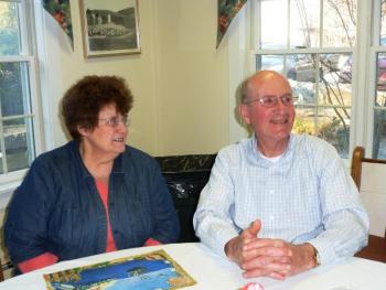 Louise and Mark Keegan discuss how enjoyable it was to see so many young people participating in the festival this year. KATRINA CLARK/Boothbay Register