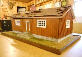 This model of the proposed Club House was built by a Mr. Strattard in 1954 to be displayed in store windows around town as part of the associations’ fundraising campaign. Changes were made when the actual building commenced. Courtesy of Earl Leavitt This model of the proposed Club House was built by a Mr. Strattard in 1954 to be displayed in store windows around town as part of the associations’ fundraising campaign. Changes were made when the actual building commenced. Courtesy of Earl Leavitt