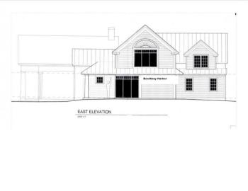 This architectural drawing depicts the expected new look of the Boothbay Harbor Memorial Library as it will appear from the parking lot on Howard Street. The library's trustees hope to begin work this fall with completion targeted for April 2014. Courtesy of Boothbay Harbor Memorial Library