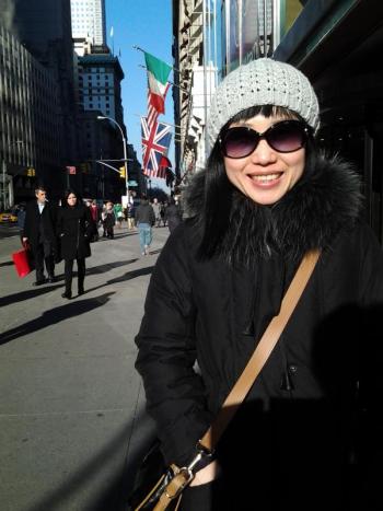 Pak in New York City when she visited Singer in February. Courtesy of Greg Singer