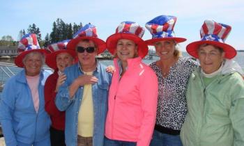 The 2013 FIreworks Committee from left, Judy Paine, Kathy Bugbee, Leslie Cook, new chairperson Dianne Gimbel, Meagan Hamblett and Alice Thompson is ready to get cracking with this year's fundraising efforts. Missing from photo, but part of the team are Lorri Higgins and Mary Ripley. The committee collects donations for the Windjammer Days display at the end of the festival and the Fourth of July. LISA KRISTOFF/Boothbay Register The 2013 FIreworks Committee from left, Judy Paine, Kathy Bugbee, Leslie Cook, new chairperson Dianne Gimbel, Meagan Hamblett and Alice Thompson is ready to get cracking with this year's fundraising efforts. Missing from photo, but part of the team are Lorri Higgins and Mary Ripley. The committee collects donations for the Windjammer Days display at the end of the festival and the Fourth of July. LISA KRISTOFF/Boothbay Register