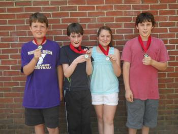 Silver medal winners included, from left, Nick Morley, Will Perkins, Maddy Faulkingham and Ellison Boord. They met their step goals five times a week for five weeks. Photos courtesy of Rita Arnold