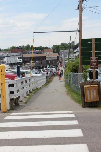 Imagine an east side footbridge entrance and footbridge as spectacular as the views the bridge affords. A fundraising effort to further beautify this treasure of the inner harbor is underway. SUE MELLO/Boothbay Register
