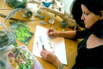 Artist-in-residence Hillary Parker will share her inspiration and expertise in three workshops at Coastal Maine Botanical Gardens from July 16-19. Courtesy of Coastal Maine Botanical Gardens